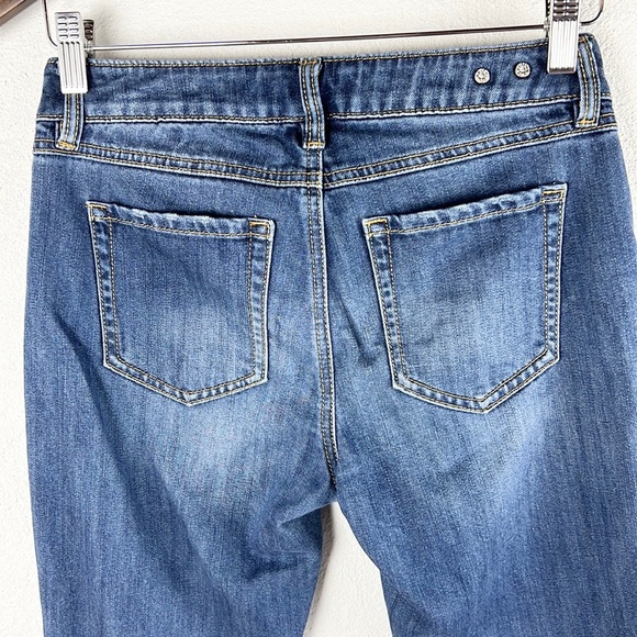 CABI |👖”The Straight” Style Blue Faded Distressed Cropped Low-Rise Denim Jeans - Picture 4 of 7